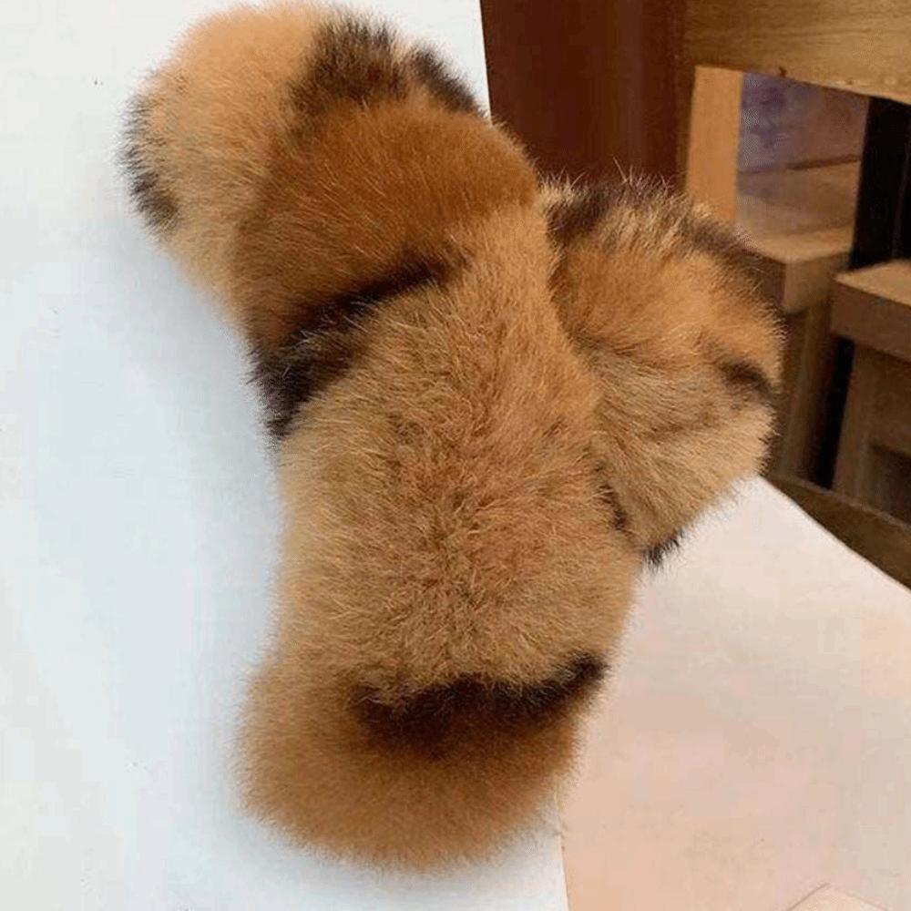 Ball All-match Korean Style Hair Clip Leopard Grasp Clip Female Hair Accessories Plush Hair Claw