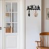 Key Holder Wall Mounted Key Hooks, Black Metal Key Rack Hooks, The Great Grove, Mountain Theme Wall Decoration Hooks, with 7 Hooks, Applicable to