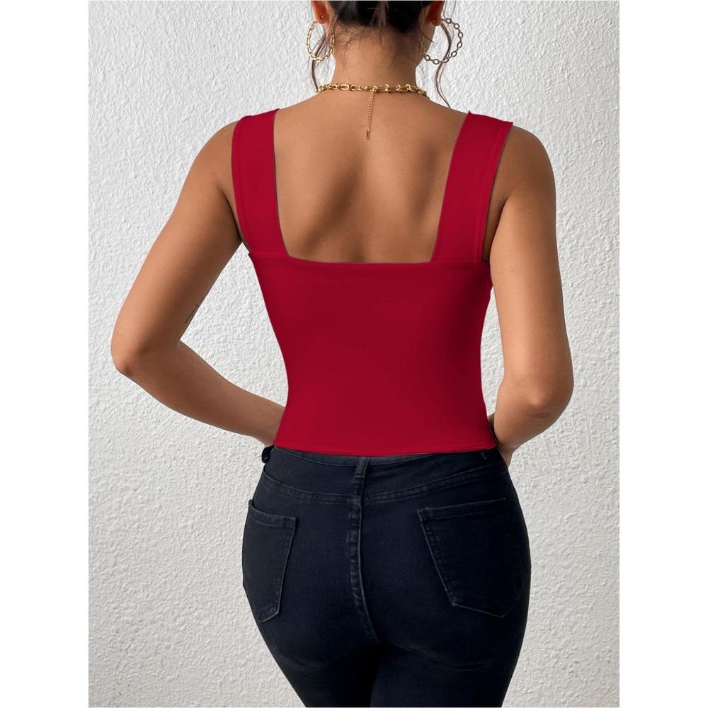 Майка с квадратным вырезом и широкими бретелями, укороченные топы, женские летние майки, сплошной цвет, модная рубашка, женский укороченный жилет без рукавов, одежда Y2K