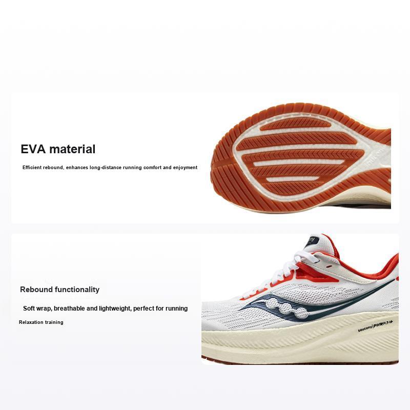 SAUCONY Triumph 21 Легкие Удобные Сетчатые Амортизирующие Низкие Кроссовки для Бега Женские кроссовки Белый Красный S10881-136