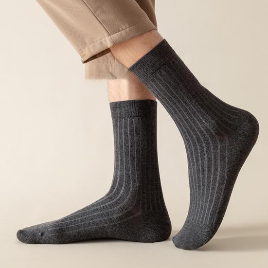 1 пара мужских деловых носков, высокая эластичность, противоскользящие, дышащие, мягкие, впитывающие пот, противоусадочные спортивные хлопковые носки