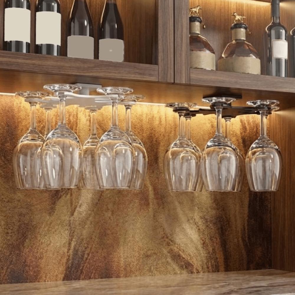 Wall Mounted Glasses Hanging Rack Plastic Inverted Goblets Rack Wine Glass Rack Dining Rooms