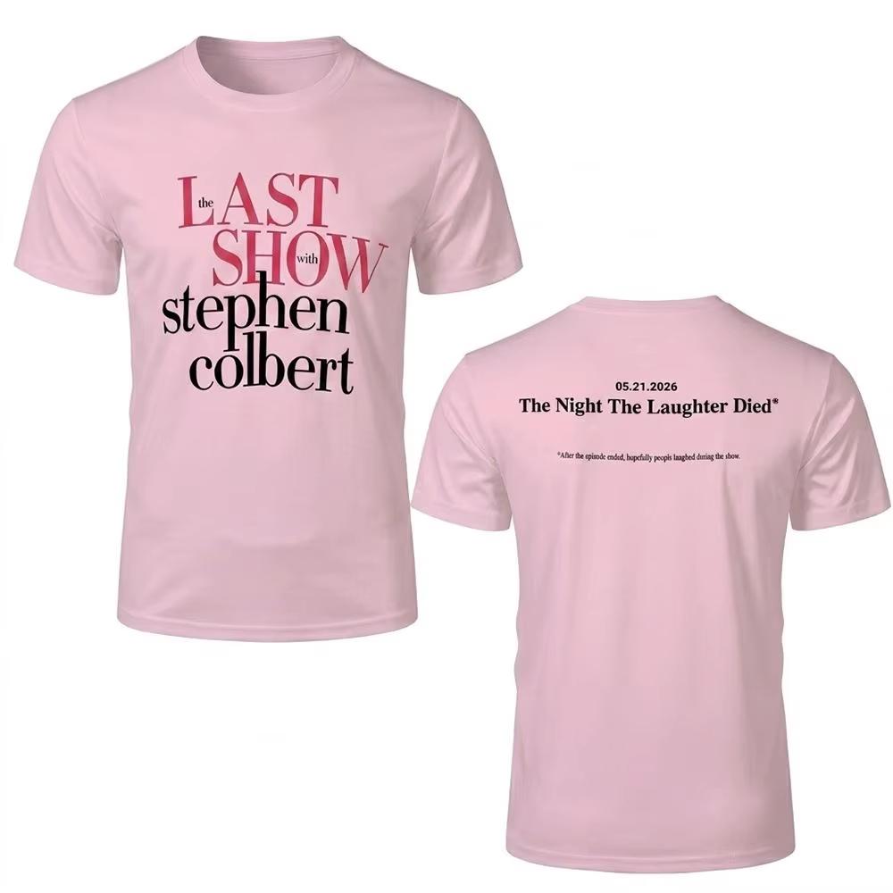 2026 Hot Sale The Night The Laughter Died Print T-shirt Stephen Colbert's Final Episode Commemorative Tee Men Women T-shirt