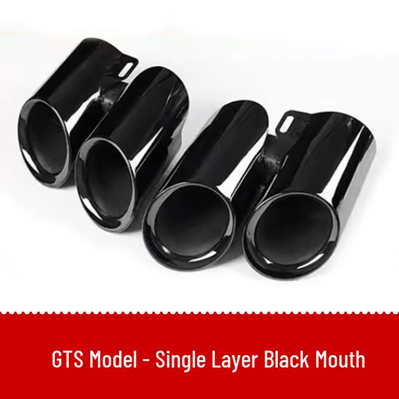 Совместимо с Porsche Panamera 971 GTS, Выхлопная труба с четырьмя выходами, Трехслойный черный выхлоп
