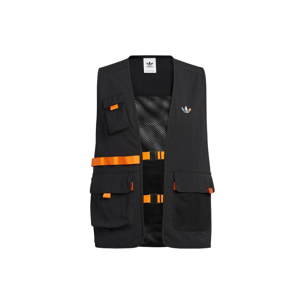 adidas Оригинальный жилет Trefoil Kt Vest с несколькими карманами, дышащий, хозяйственный жилет для мужчин, черный HR6441