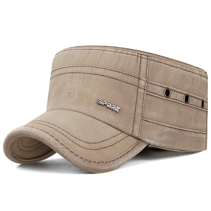 Vintage Washed Flat Top Cap Breathable Sun Shade Casual Hat