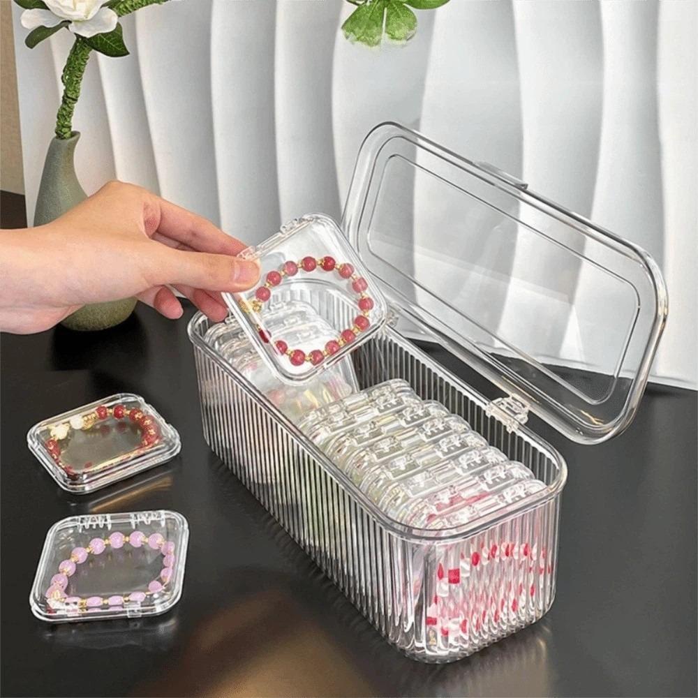 Transparent Jewelry Storage Box Dustproof Lid Bracelet Storage Box Jewelry Display