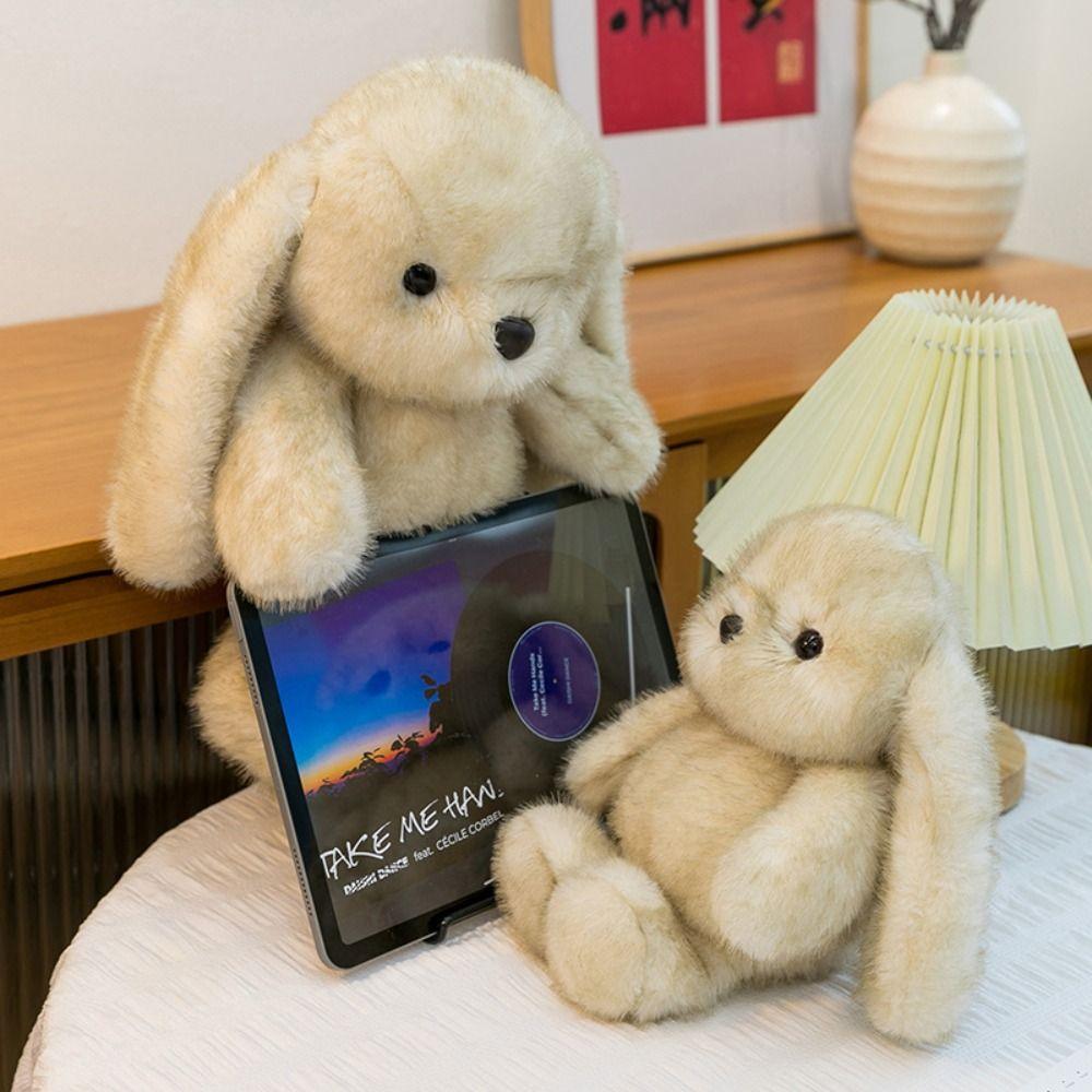 Fluffy Big Ear Rabbit Plush Toy Interactive Stuffed Animals Rabbit Toy Birthday Parties