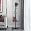 Iron Floor Coat Rack with Marble Accent - Elegant Bedroom Furniture, Storage for Clothes, Caps & Accessories, Metal Shelf