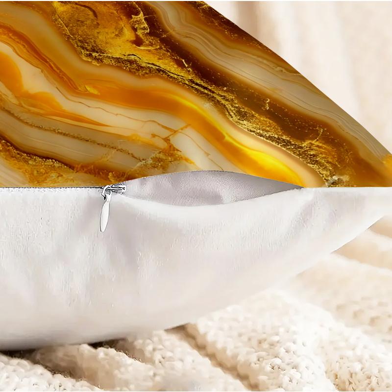Abstract Gold Vein Marble Throw Pillow Includes Pillow Core 18.18 Inch Soft Non Slip Cushion Case Home Sofa Bedroom Decor Gift