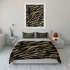 Gold Glitter Zebra Stripe Bedding Set Bedding set (1 duvet cover, 2 pillowcases, duvet not included)