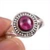 Natural Garnet Gemstone Handmade 925 Solid Sterling Silver Gift Ring S.8 H6z02