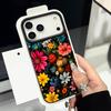 Чехол для телефона из ТПУ с текстурой кожи для iPhone 17 17e 16e 16 15 Pro Max 14 13 Pro Max 11, масляная живопись, цветок, мягкая силиконовая задняя крышка