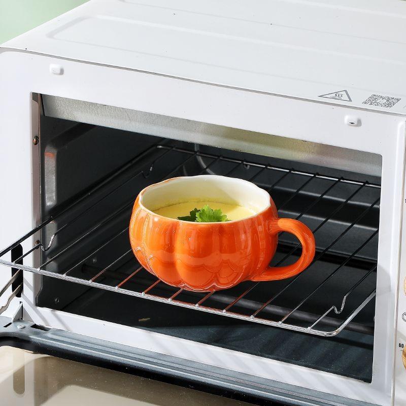 Хэллоуин Креативная тыквенная кружка Керамическая чашка с ложкой Кружка для супа с крышкой Овсянка для завтрака Чашка для детей Чай Молоко Кофе Чашка