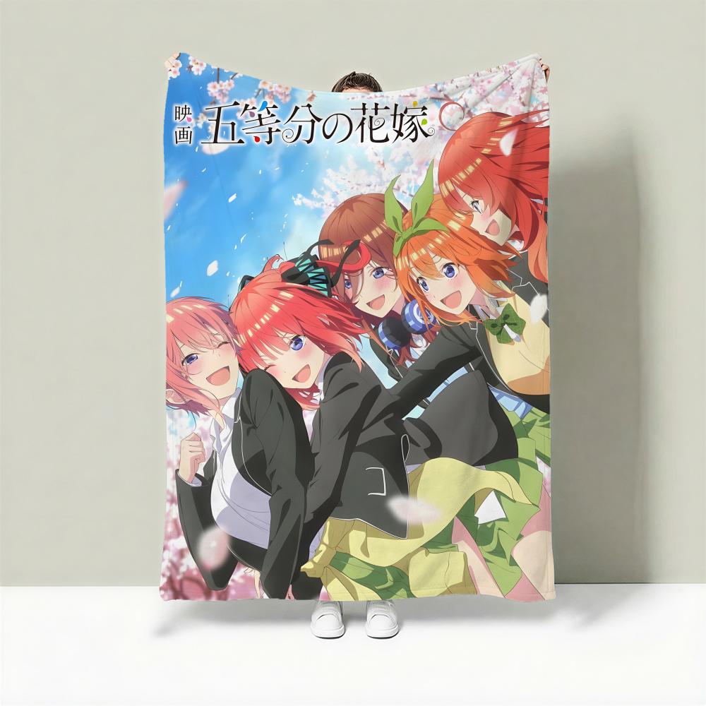 Anime T-The Quintessential Quintuplets Throw Lightweight 240g Flannel Blanket Soft Skin-friendly for Summer Cooling