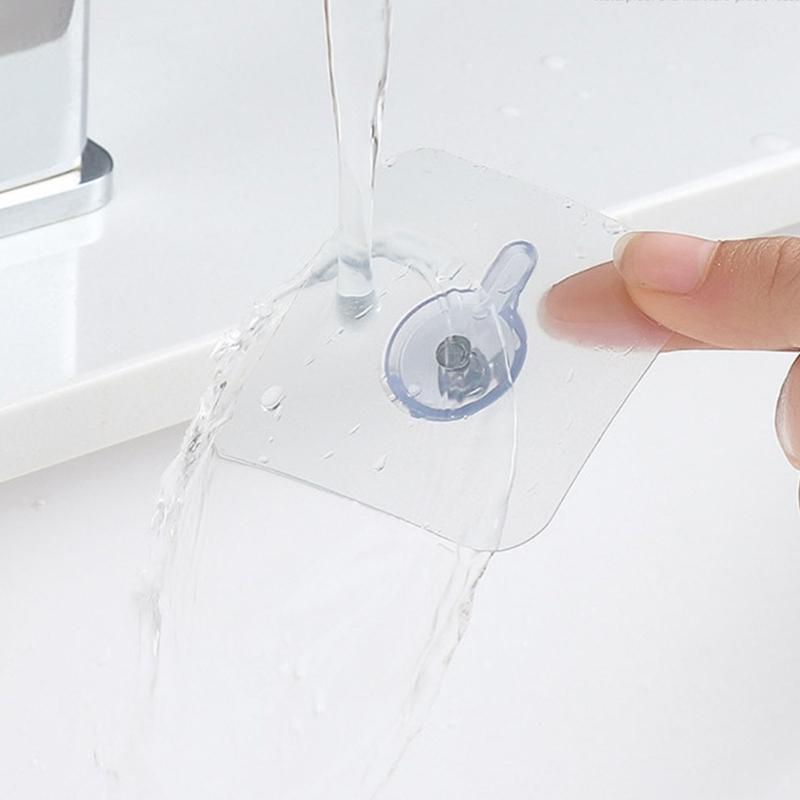 10Pcs White Adhesive Hooks Without Tool Installation Functional Bathroom Kitchen Organizers for Small Space Livings