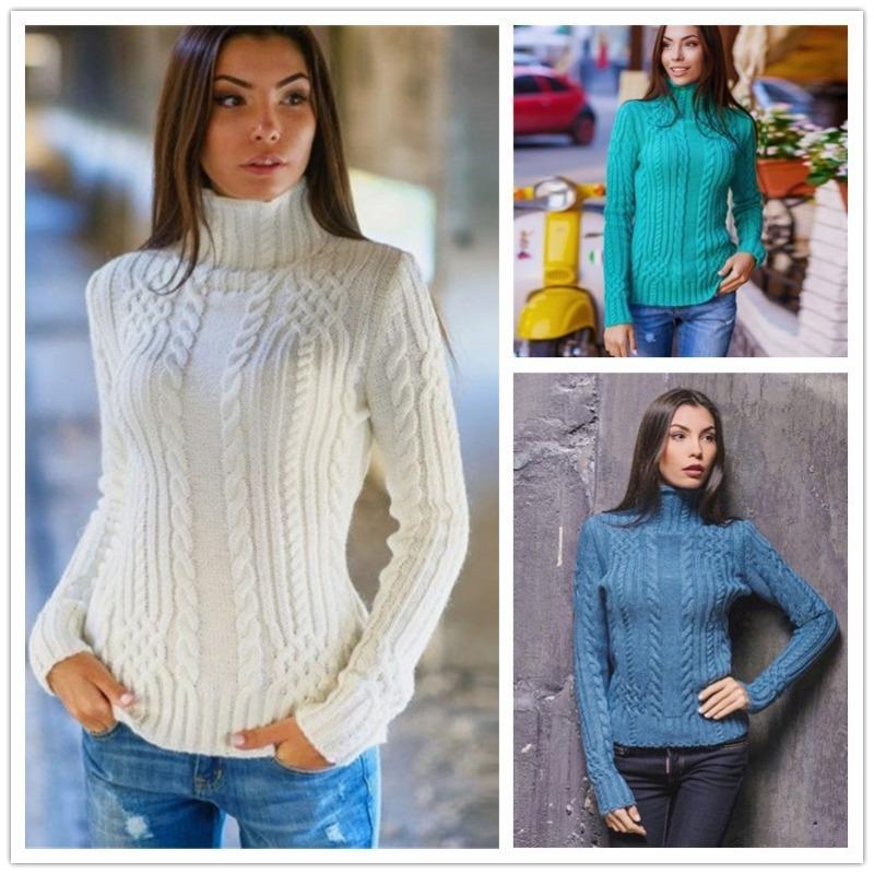 Autumn New Slim Fit Turtleneck Knitted Sweater Women Winter Long Sleeve Fashion Women Pullover Sweaters Elegant Soft Warm Lady Knitwear Jumpers 25068