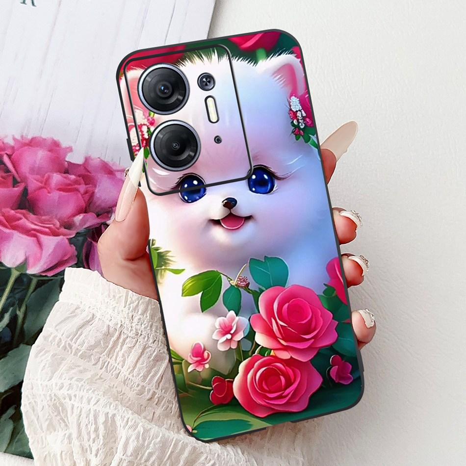 For Infinix Hot 30 5G Elegant Butterfly Cat Printed Phone Case For Infinix Hot30 5G X6832 Black Silicone Soft TPU Cases Bumpers