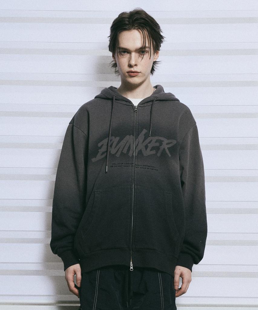 Худи на молнии Bunkerbuster Gradient Oversized Mq1Tu059_Угольный