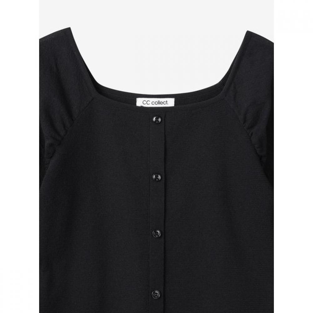 Cc Collect Square Neck Puff Sleeve Pullover C252ksk039