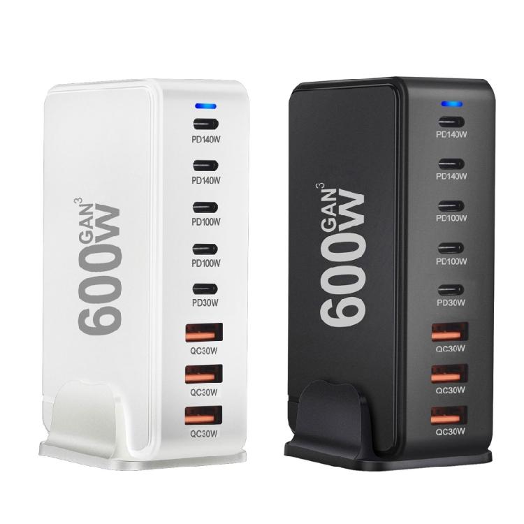 Быстрое зарядное устройство 600 Вт, 8 портов USB C и USB A, адаптер питания для быстрой зарядки ноутбуков, планшетов и телефонов