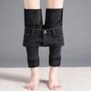 Новые осенне-зимние женские утолщенные бархатные джинсы скинни для отдыха с высокой талией, тонкие, эластичные, теплые, прямые брюки-карандаш