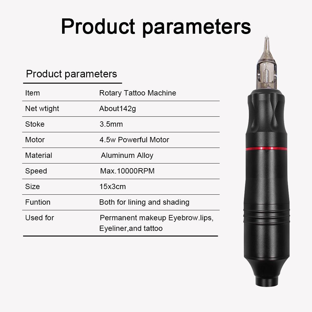Набор для татуировки Полный набор Беспроводная роторная тату-машинка Ручка Набор Интерфейс DC с картриджными иглами Набор для перманентного макияжа для татуировки