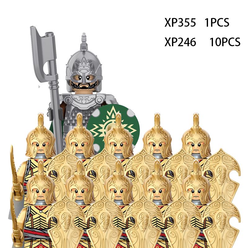 Medieval Elf Rohan Soldiers Guard Army Lotr Action Figures Mini Bricks Doll Assemble Building Blocks DIY Toys for Kid Gifts