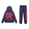 Unisex Streetwear Hoodie Jogger Set With 3D Star Puff Print Cotton Long Sleeve Top Pants Fall