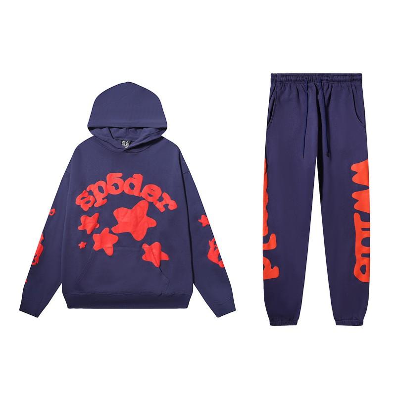Unisex Streetwear Hoodie Jogger Set With 3D Star Puff Print Cotton Long Sleeve Top Pants Fall