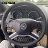Black Leather Hand-stitched Car Steering Wheel Cover Braid for Mercedes Benz GL-Class X164 M-Class W164 R-Class 2009-2012
