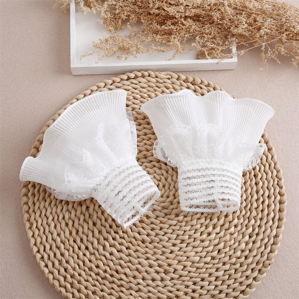 Ruffles Elbow Sleeve Arm Cover Scar Cover Fake Cuff Detachable Sleeve Cuffs Lace Cuffs Fake Sleeve