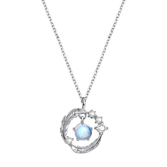 Женское ожерелье Moonstone Wing Design Jewelry Износостойкое ожерелье с подвеской для вечеринки