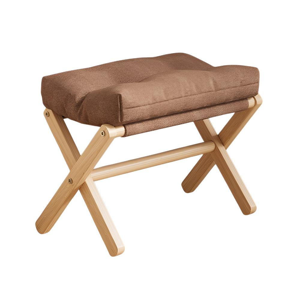 Cotton-filled Cushion Footstool Compact Design Folding Stool Shoe Changing Stool Entryway Use