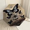 1pc Butterfly Flower Automatic Open/Close Umbrella Compact Folding Umbrella with 8-Rib Shaft for Women/Men, Elegant Birthday1224S