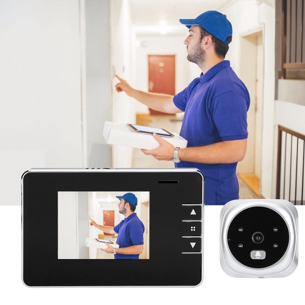 Большой экран 2,8-дюймовый HD-цветной ЖК-экран. Домашний умный дверной звонок, беспроводной видеодверной звонок. Светодиодный индикатор ночного видения. Камера безопасности. Электронный дверной телезритель.