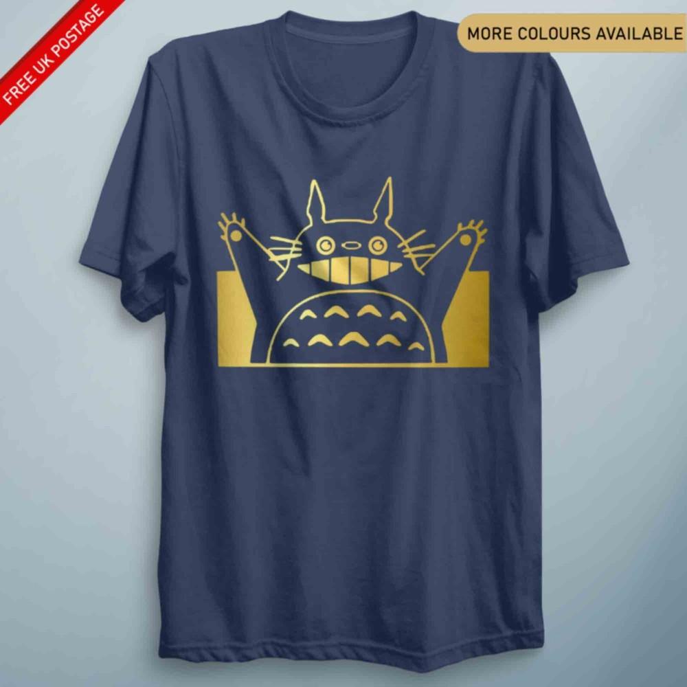 Studio Ghibli Inspired Smiling TShirt Totorro Anime Miyazaki Gamer Tee