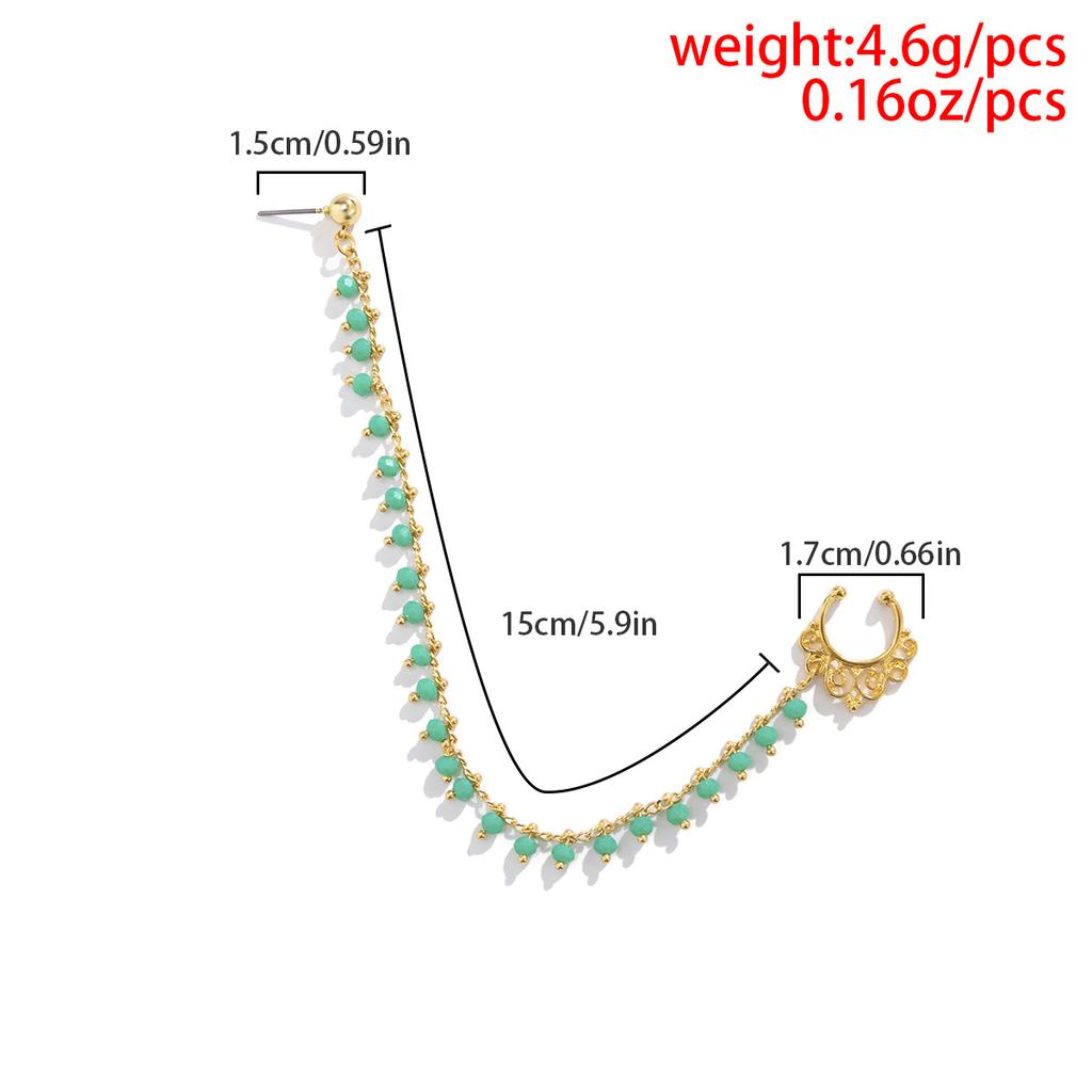 ZS Double Nose Piercing Chain Nose Chain for Nostril Piercing Nose Stud Decoration Earring Piercing Chain Women