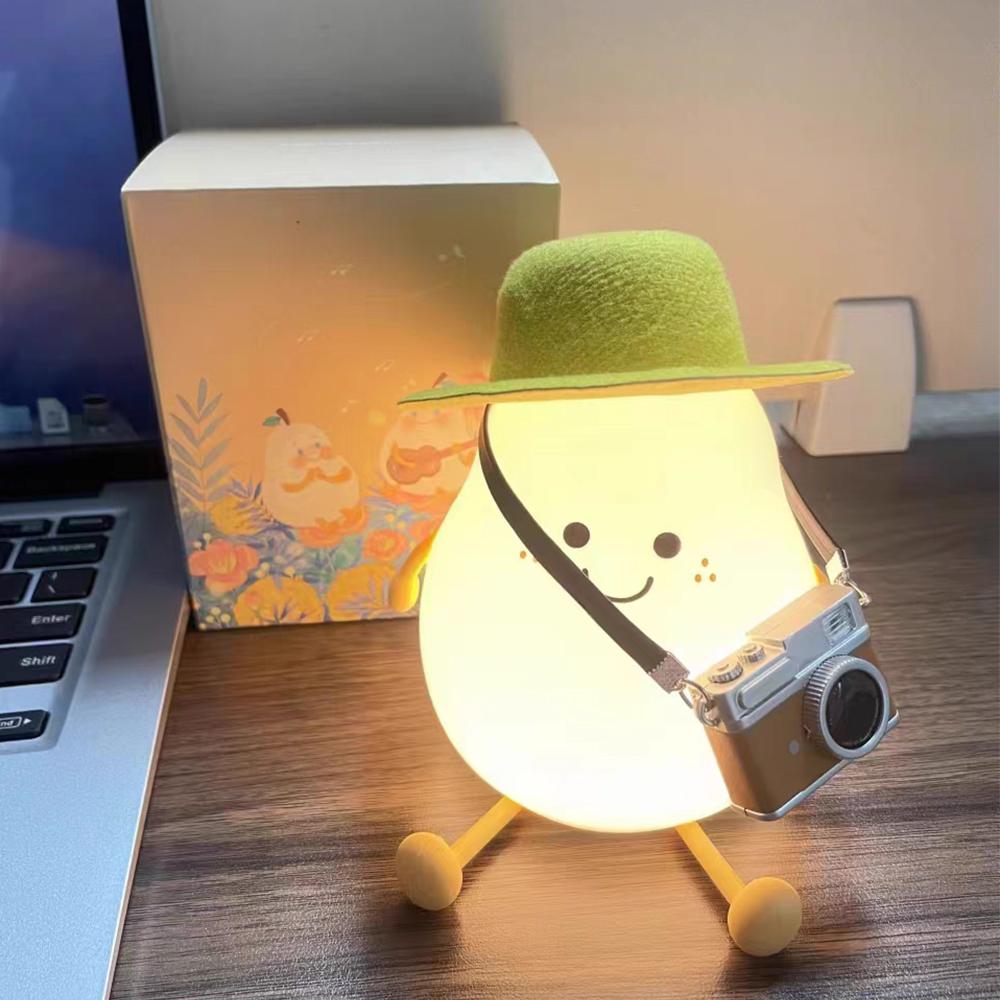 Светодиодный ночник-груша, перезаряжаемый через USB, с регулировкой яркости, сенсорный, силиконовый. Декор для спальни, прикроватный, подарок для пары, детский свет