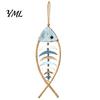 Adjustable LED Atmosphere Light Bohemian Wooden Fish Wall Decor With/without Lights, Coastal Retro Hanging Ornament Art for Bedroom Living Room