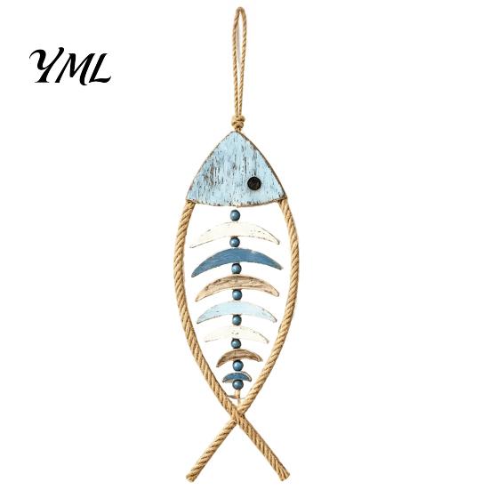 Adjustable LED Atmosphere Light Bohemian Wooden Fish Wall Decor With/without Lights, Coastal Retro Hanging Ornament Art for Bedroom Living Room
