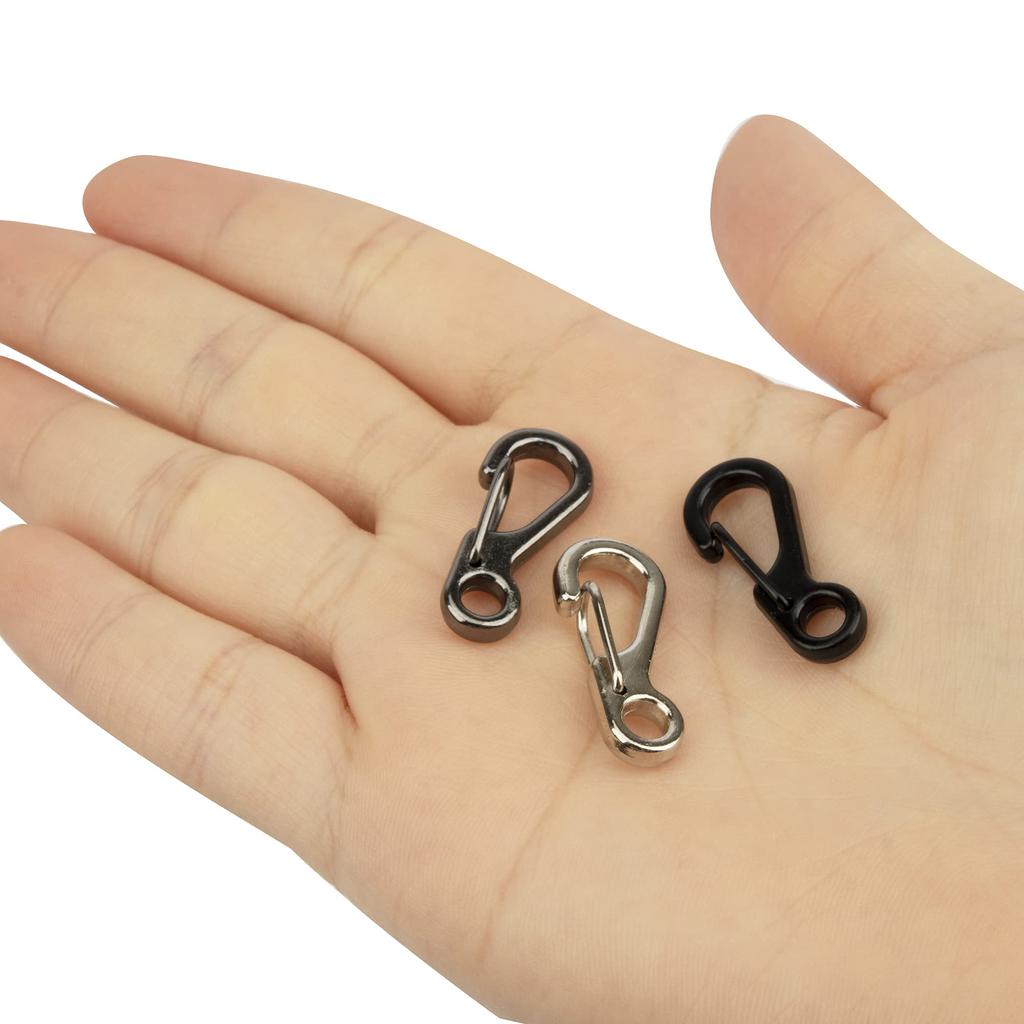 Карабин маленький мини-типа набор из 10 мини-карабинов карабин-защелка брелок аксессуар крепление для ключей кемпинг поход TEMLUM (черный)