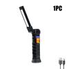 Portable Work Light COB LED Light USB Built-in Battery Rechargeable Flashlight with Magnetic Base and Hanging Hook Camping Lamp