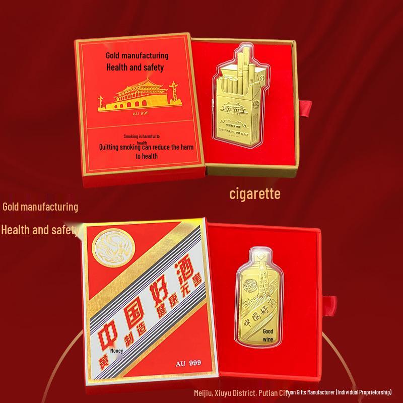 Коллекция ornaments 'Сигаретное вино' из чистого золота Подарочная коробка - Классический сувенир ко Дню отца