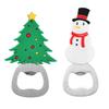 Christmas Bottle Opener Santa Snowman Stainless Steel Bottle Openers Magnetic Refrigerator Sticker 2025 Party Decor Supplies
