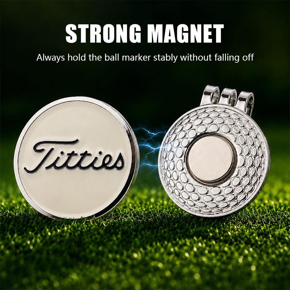 Funny Golf Ball Marker with Magnetic Hat Clip for Men Women, Golf Accessories Gifts for Golfer, Removable Golf Hat Clip Markers