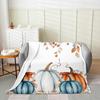 GUOYU Blanket Fall Pumpkin Harvest Fleece Flannel BlanketRustic Maple Autumn Leaves Bed Plush Blanket for Rustic Home DecorHarvest Patchwork