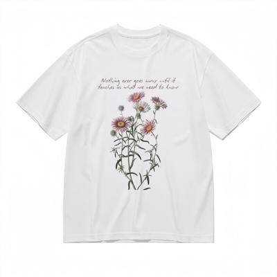 Женская дышащая классическая футболка с принтом «Рукописная мудрость и ботаническое искусство»