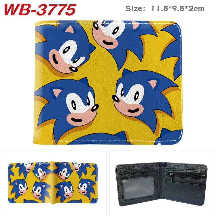 Sonic The Hedgehog Wallet Short Bi-fold Card Holder Colorful Cartoon Anime Coin Purse 1pcs
