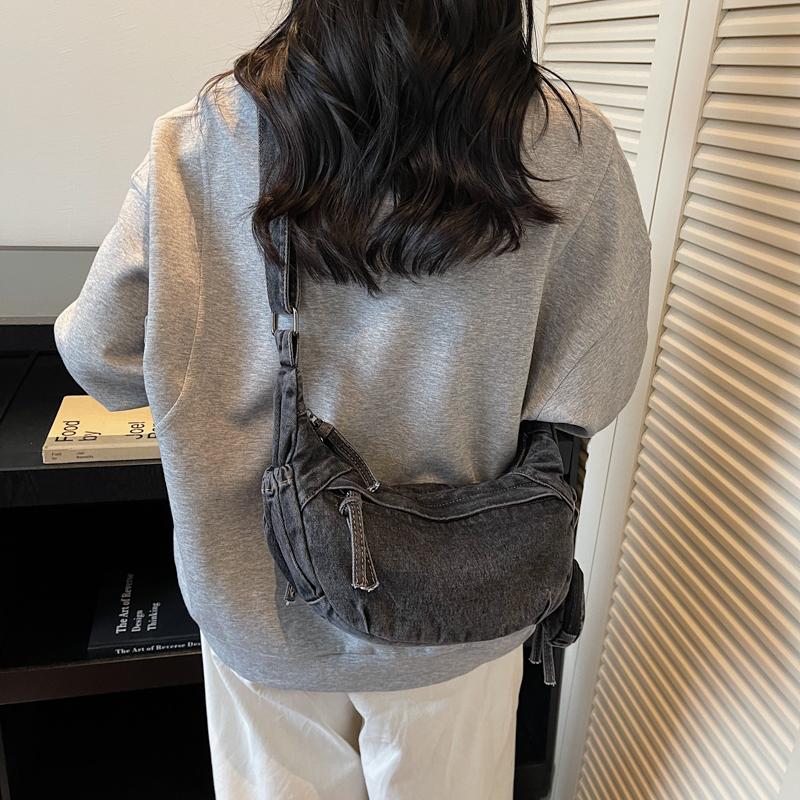 Джинсовая сумка женская большая вместительная сумка на плечо легкая сумка кроссбоди